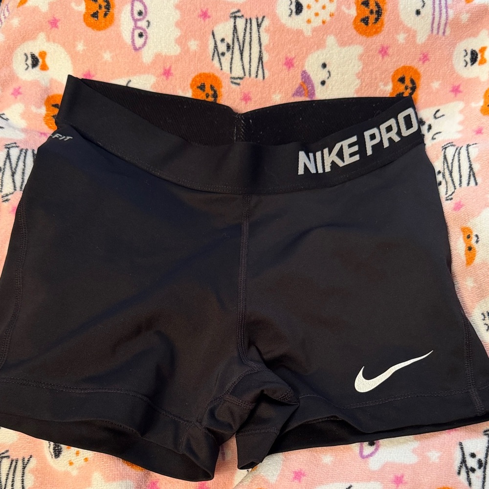 Nike Pro Black Shorts with White Accents